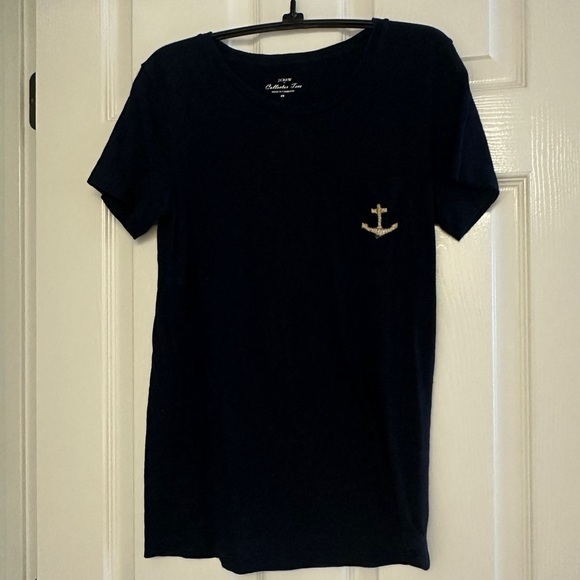 J. Crew Tops - J.Crew Collectors Tee, Embroidered Anchor on Pocket, Summer, Casual